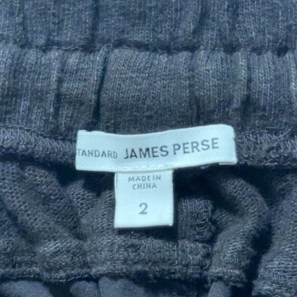 STANDARD JAMES PERSE Black Gray Slouchy Cotton Twill Track Pants Womens Size 2/M - Picture 3 of 7